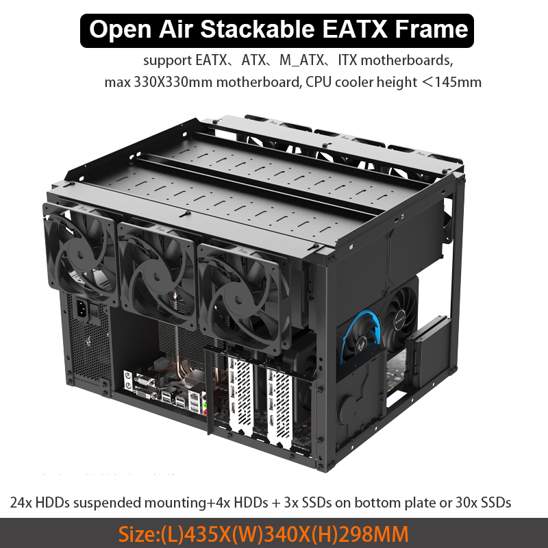 Retro Gaming Cabinet - Stackable 28 HDD Open Air Frame