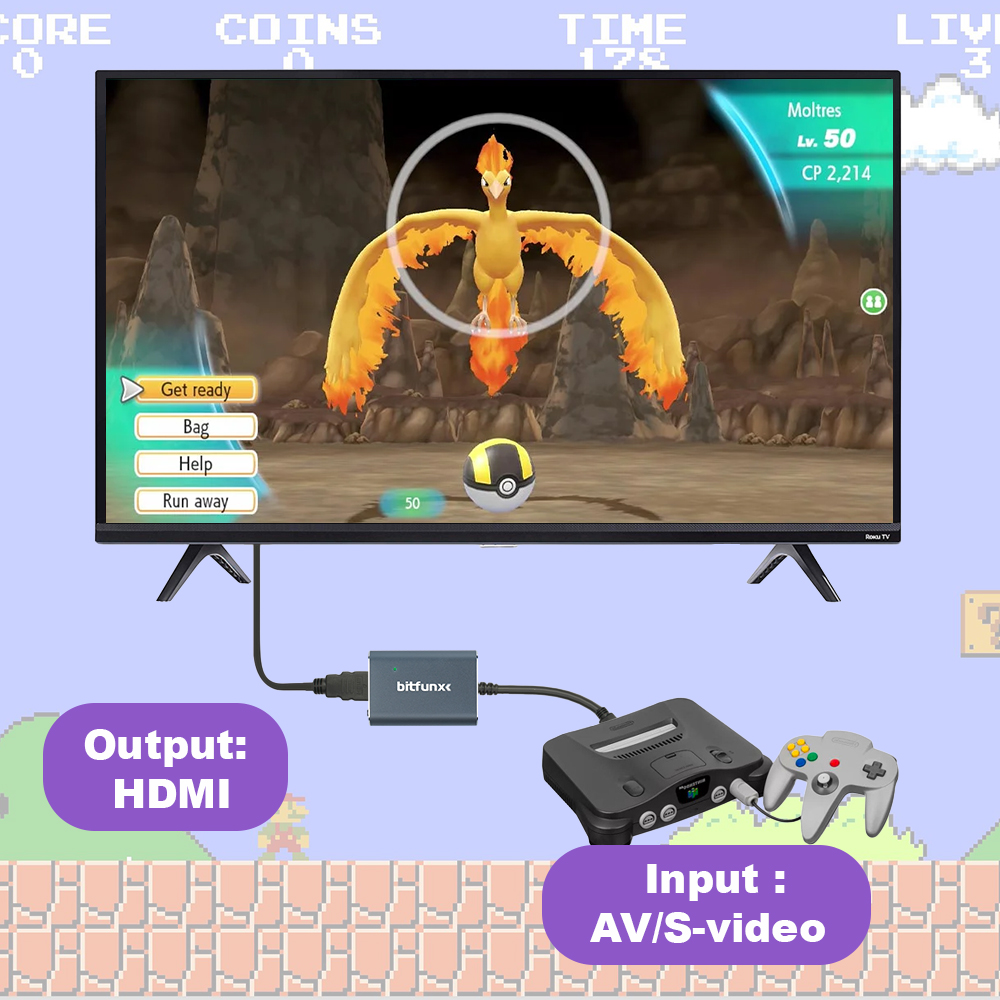 Bitfunx 720P Svideo / AV To HD - Retro Gaming Com reseña y precio