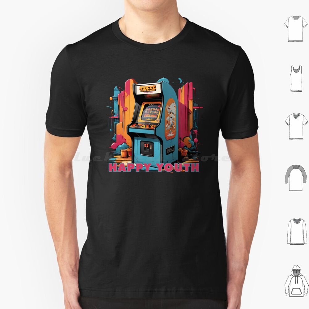 Happy Youth-Arcade T Shirt Men - Retro Gaming Gamestop reseña y precio