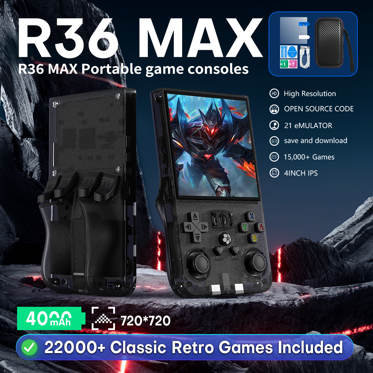Open Source R36MAX Portable Vi - Retro Gaming Com reseña y precio