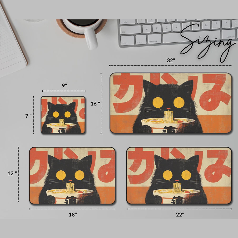 Kawaii Black Cat Ramen Mouse P - Retro Gaming Xl reseña y precio