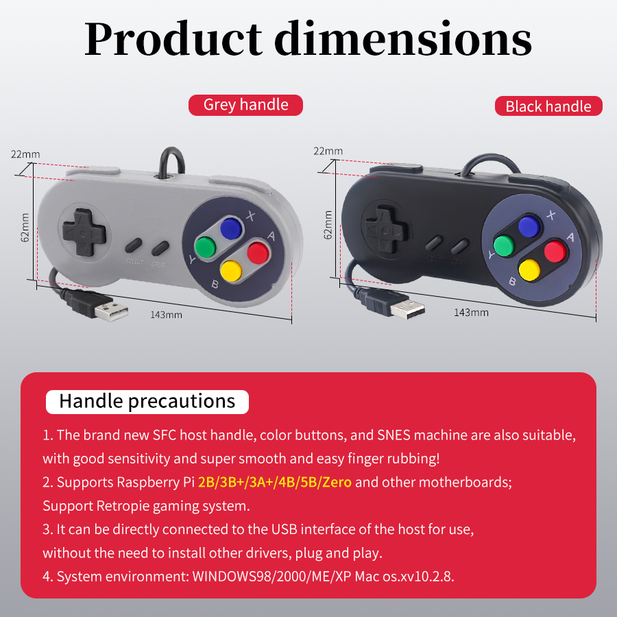 USB Wired Game Controller Plug - Retro Gaming Raspberry Pi 3 reseña y precio